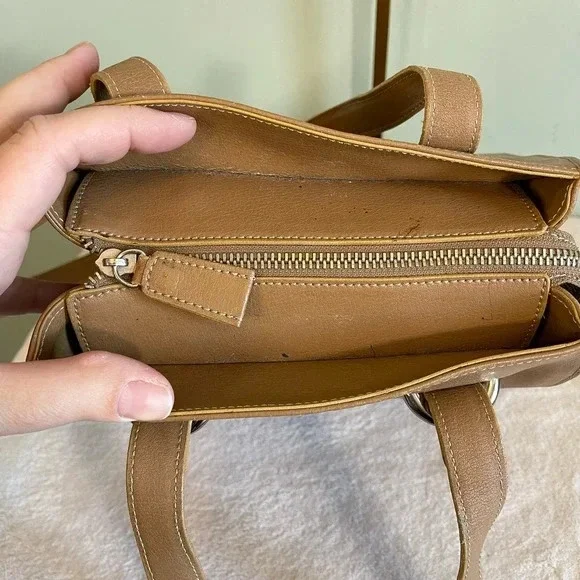 Vintage Luana Women's Brown Crossbody Leather Shoulder Tote Bag Made in Italy - Picture 4 of 16